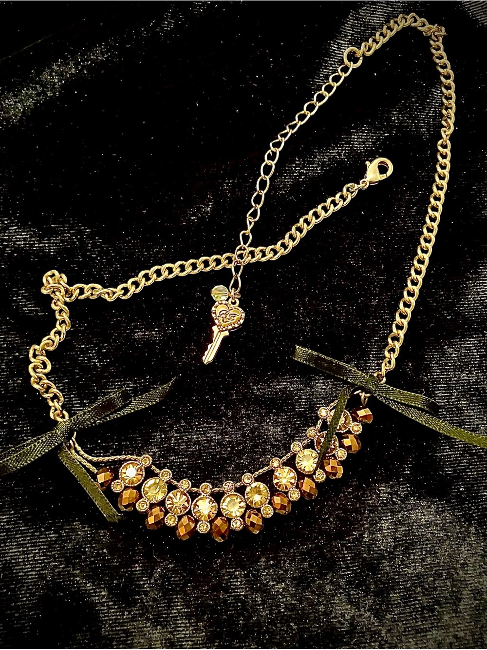Betsey Johnson Yellow Crystal Bow Necklace
“16 Yellow/Topaz Crystal